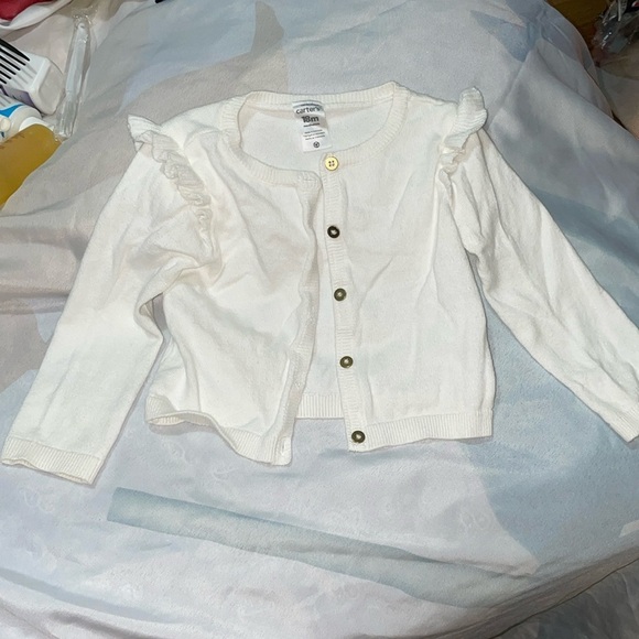 White little girl ‘s cardigan size 18m​ - Picture 1 of 2